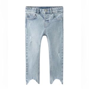 Zara Ripped Slim Fit Acid Wash Jeans
